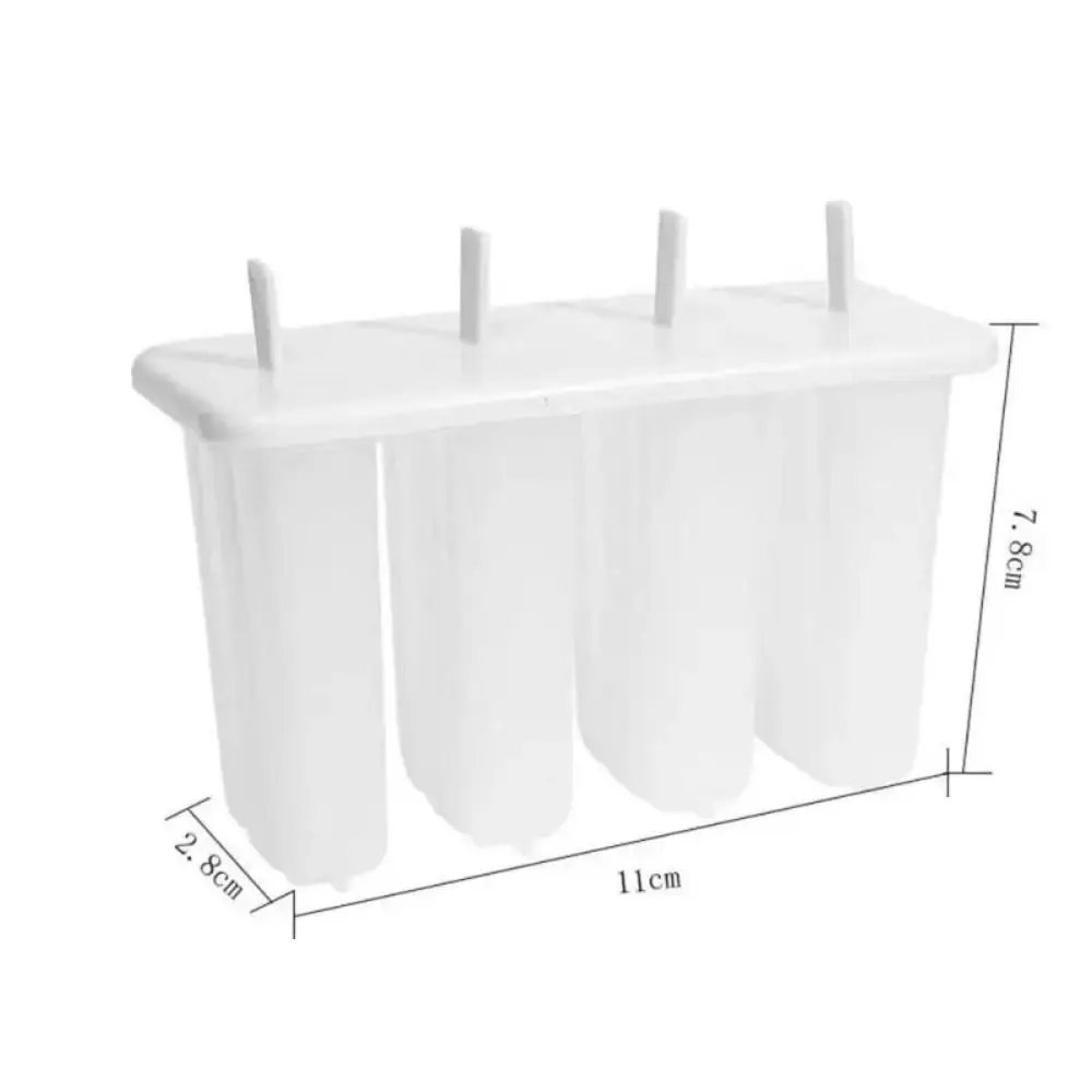 Summer 4-Link Ice Cream Molds with Cover Reusable Homemade Popsicles Mold Tools Household Gadgets DIY Ice Maker