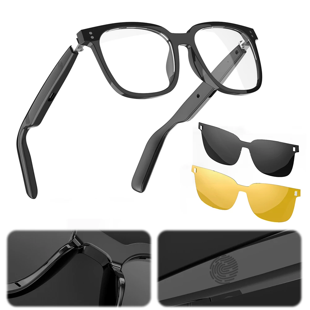 

AI Smart Translate Eyeglasses 144 Languages Intelligent Translator Glasses Magnetic Frame Sports Sun Glasses for Office