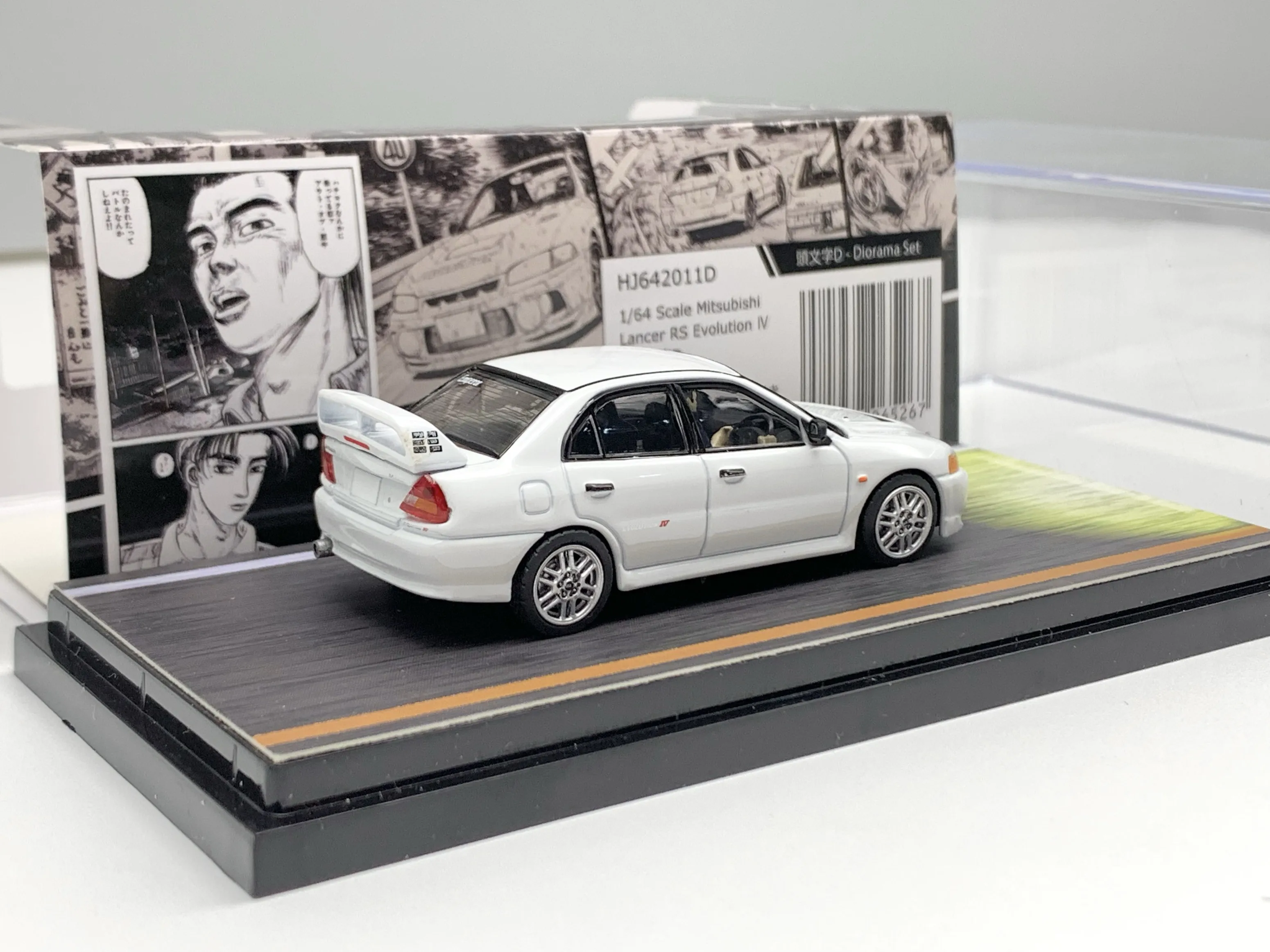 Diecast Hobby Japan 1:64 Scale Mitsubishi EVO 4 White Alloy Car Model view 5