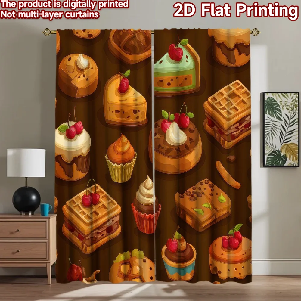 

1pc 2D flat Photography Backdrop Photography Backdrop Dessert Assortment 100% Polyester Vibrant Reunion for Holiday home decor