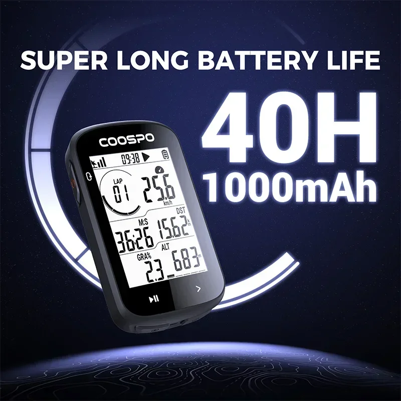 COOSPO CS300 GPS Bike Computer Cycle Wireless Speedometer Bicycle Digital Stopwatch Cycling Odometer Cycling Auto Large Display