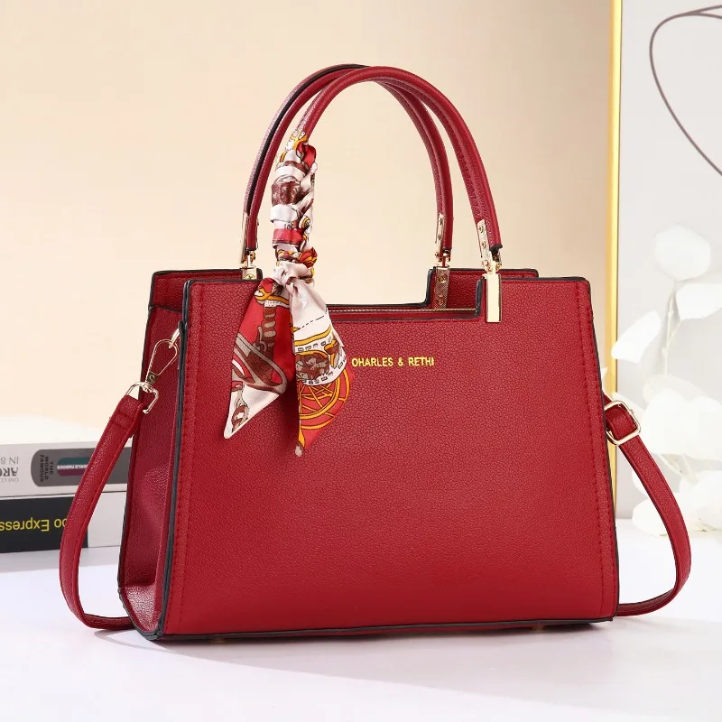 

Women Top-Handle Bags Unique Design Womens Handbag with Decorative Scarves Fashion Classics Lady Shoulder Crossbody Bag