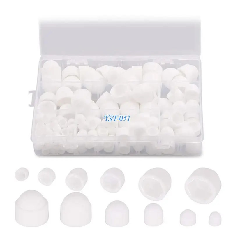 E15A 145 قطعة/المجموعة/المجموعة صواميل سداسية مع قبعات مجموعة صواميل ذاتية القفل تشكيلة مجموعة قفل صواميل برغي صواميل مترابطة مع #2