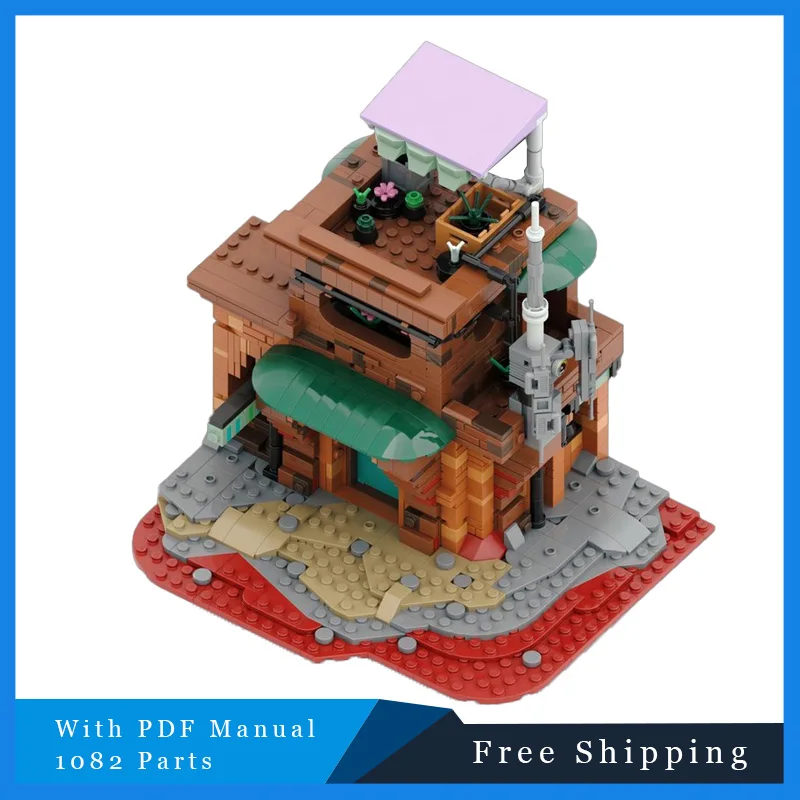 1082 PCS Star Battle Series Plant Shop Building Block Creative Architectural Bricks Model For Kid DIY Assembly Display Toy Gift