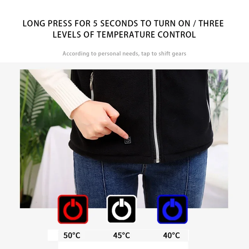 5 Ares Smart Electric Heating Vest for Men Women USB Charging Heating Vest Camping Traveling Winter Body Warm Clothes