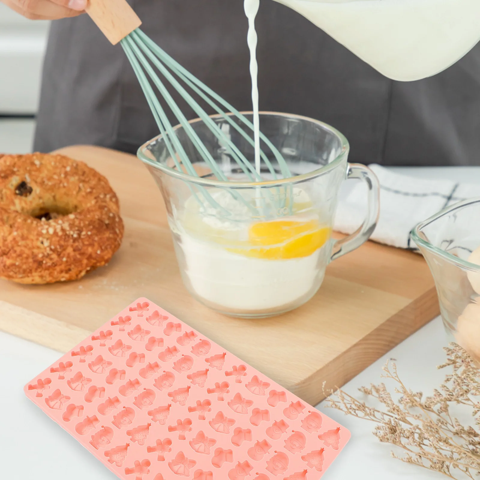 

2 шт. силиконовые формы для лакомств для собак, рождественские тематические гибкие антипригарные формы для выпечки, создатель домашнего корма для собак