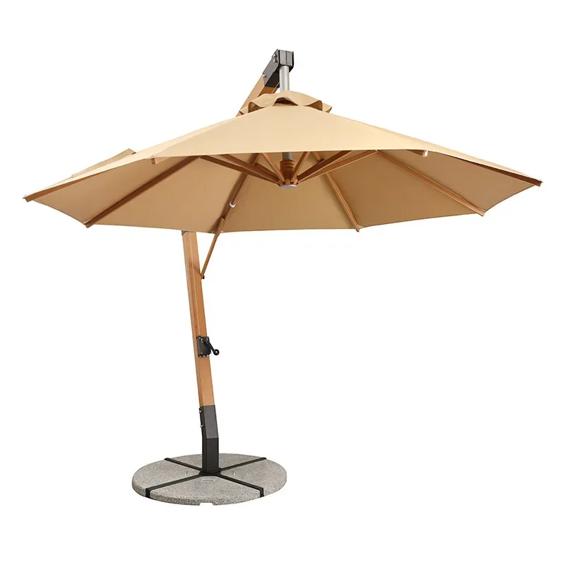 

Shaded courtyard Roman umbrella, garden cafe terrace, sun umbrella furniture