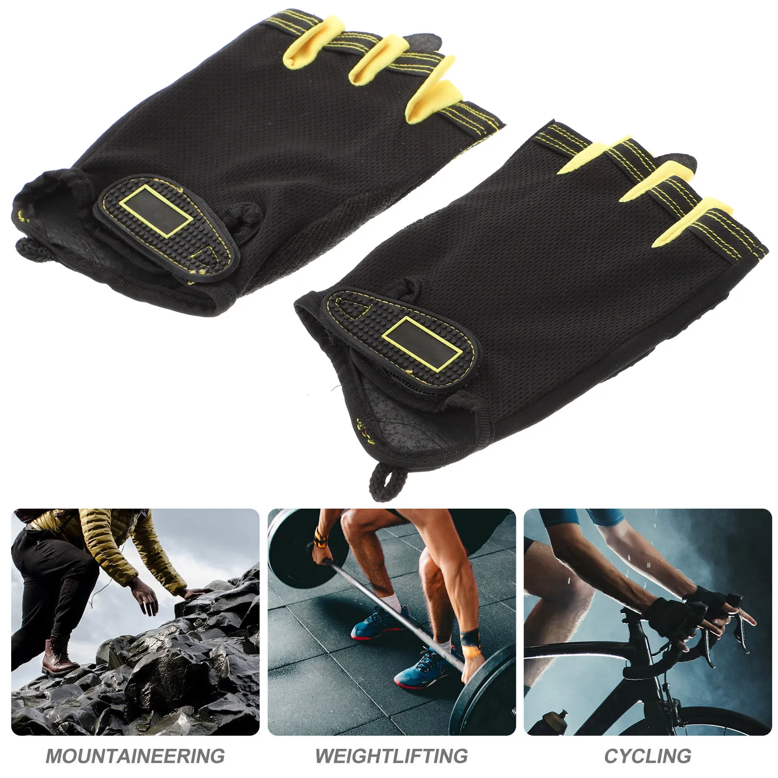 1Pair Half-Finger Nonslip Gloves Sports Protection Training Gloves Breathable Shockproof Sports Mitten Finger Protector