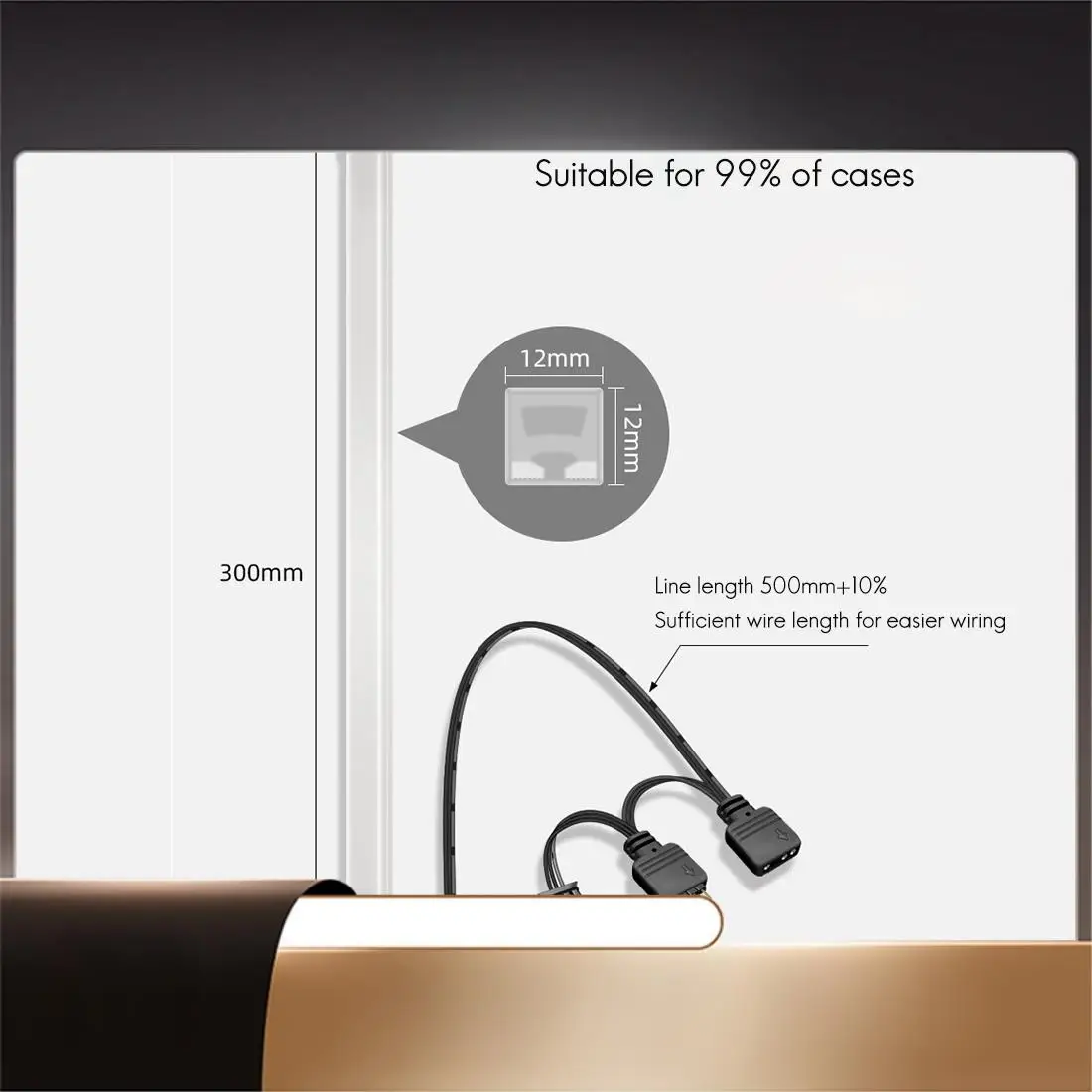 

COOLMOON F300 Световая панель шасси 3Pinx2 + 4PIN 5V ARGB Корпус настольного компьютера Окружающий свет Декоративная светодиодная лента-X64A