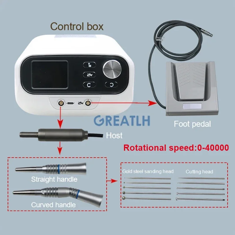High Speed Surgical Neurosurgery Drill Micro Neuro Spine Drill Set Medical Power Tool Pet Orthopedic Instrument
