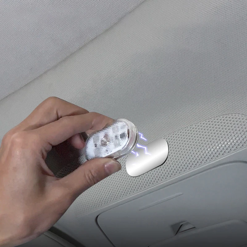 Mini Lanterna Táctil para Carro, Luz LED Recarregável via USB, Lâmpada Magnética de Leitura, Iluminação Suave para o Assoalho do Carro, Porta-Malas e Capô