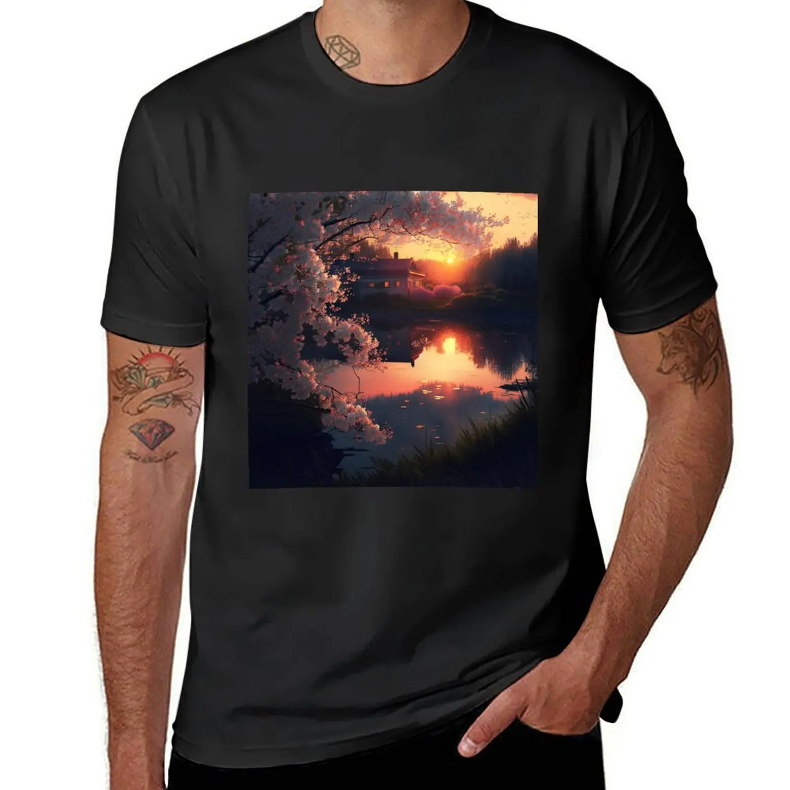 

Spring Sunset T-Shirt blanks plus sizes kawaii clothes heavyweight t shirts for men