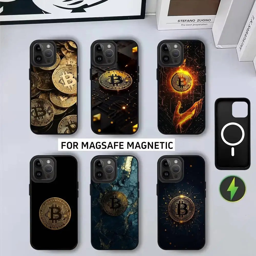 

B-Bitcoin D-Digital C-Currency Phone Case For iPhone17,16,15,14,13,12,11 Plus,Pro Max Magnetic For Magsafe Wireless Charging