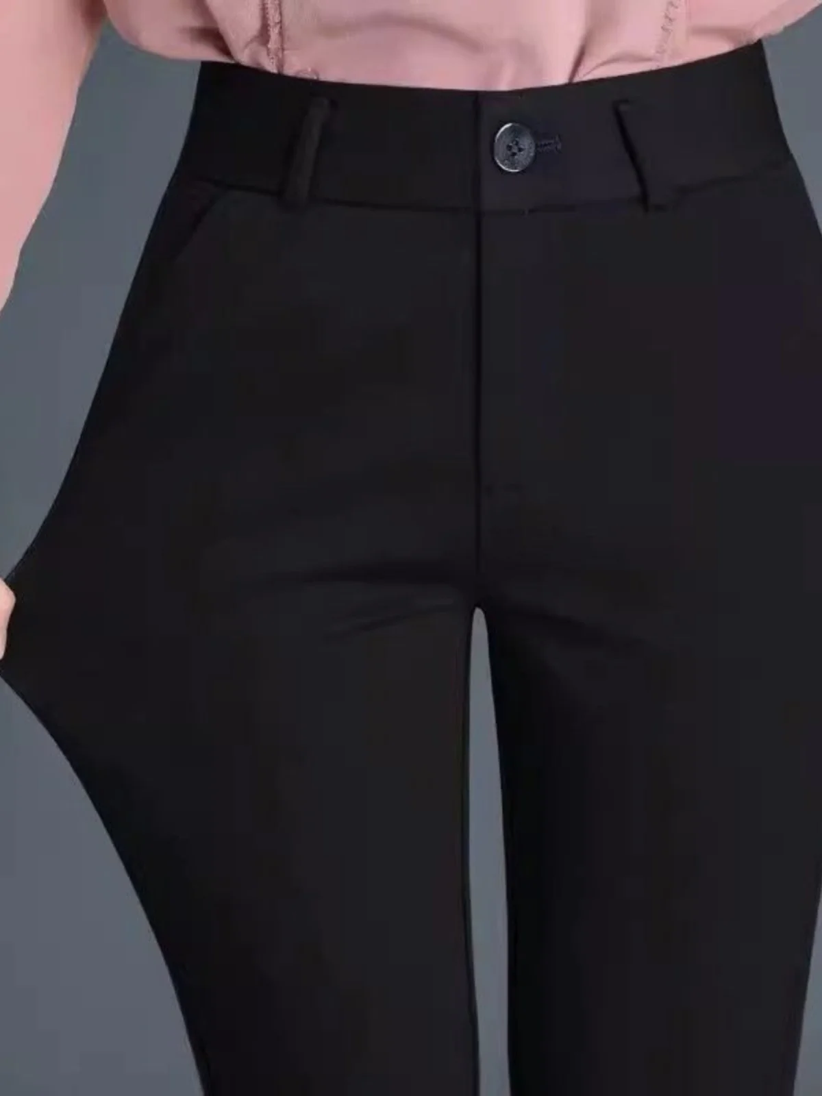 

High-End Women's Straight Leg Formal Pants Mid-Waist Slimming Casual Trousers Autumn New Sle Mom's Busin Pants