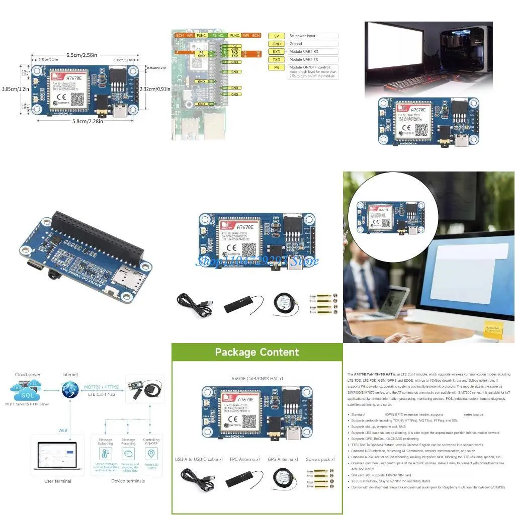 

Y2GD A7670E Cat1 HAT-модуль для платы расширения RPi с поддержкой сетей Cat1 для промышленных приложений