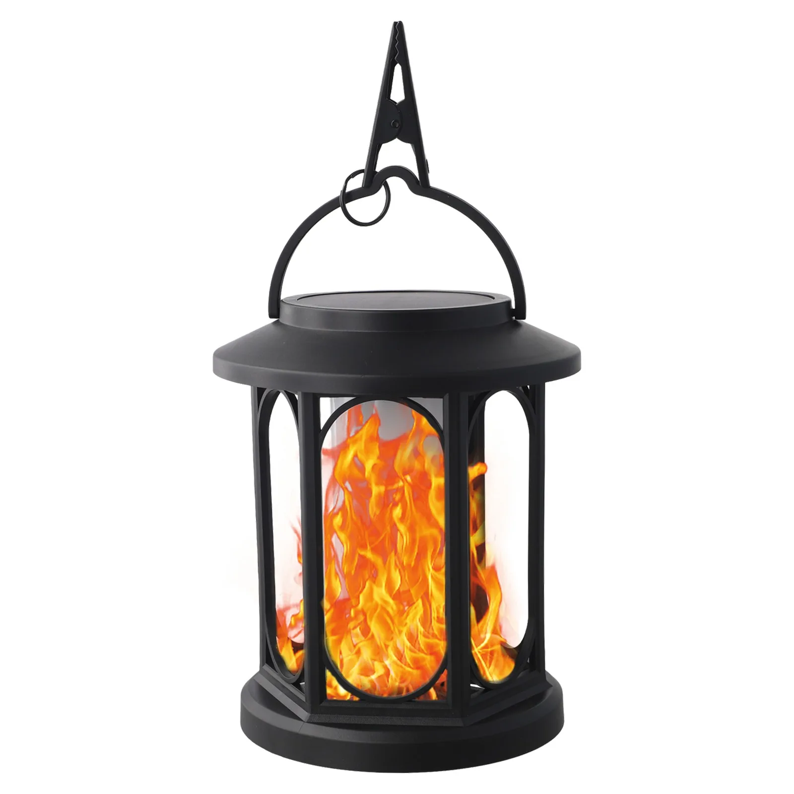 

Outdoor Decor Flickering Flame Easy Installation All Weather Solar Lantern Solar Lamp 13.3*13.3*16cm All-Weather Resistance