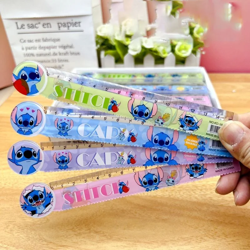 

24/60pcs Cartoon Disney Stitch Ruler Kawaii Drawing Painting Tool Bookmark Promotional Stationery Gift School Supplies