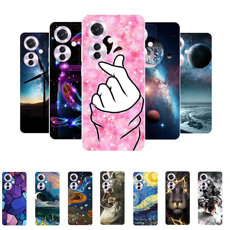 

Case For OPPO Reno 11F Cover CPH2603 Animal Black Silicone Soft Back Cover Case for OPPO Reno11 F 5G Reno11F 11 F Coque Fundas