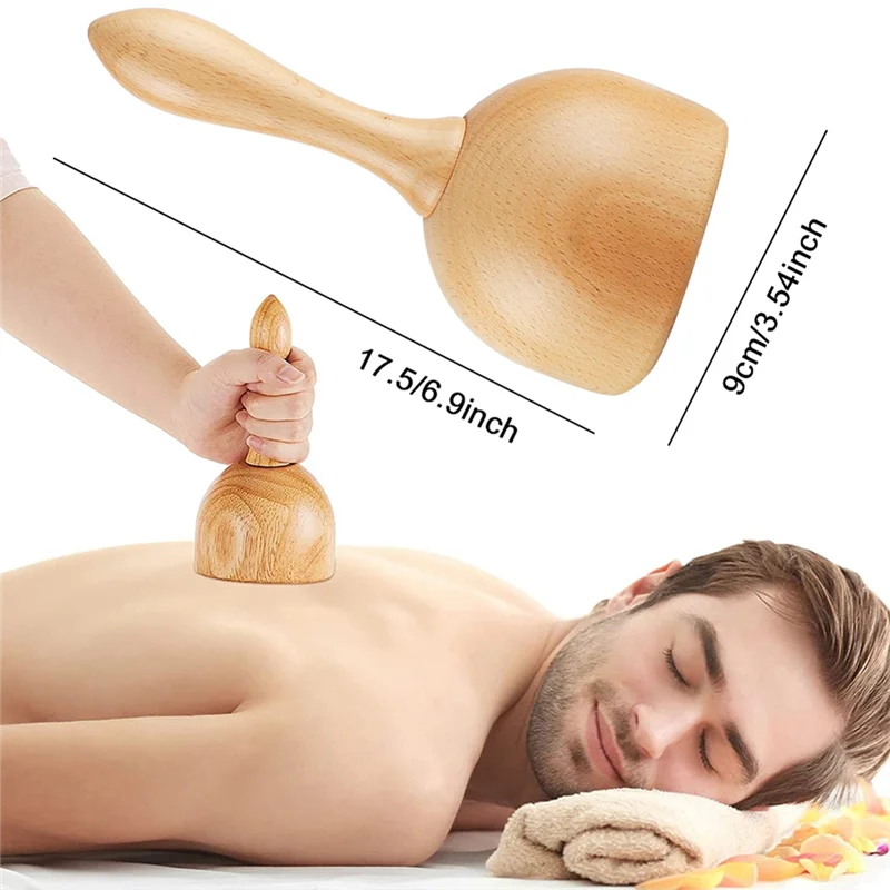 ABLJWood Cupping Therapy Massage Tools Cup,Lymphatic Drainage Massager Tools for Wood Therapy Body Anti-Cellulite Cup