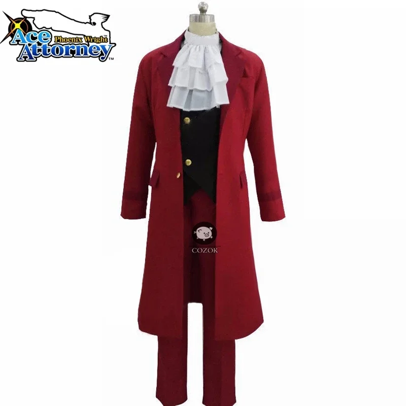 Aas Advocaat Mijlen Edgeworth Cosplay Kleding Phoenix Wright Anime Aas Advocaat Halloween Cosplay Kostuums Elke Maat