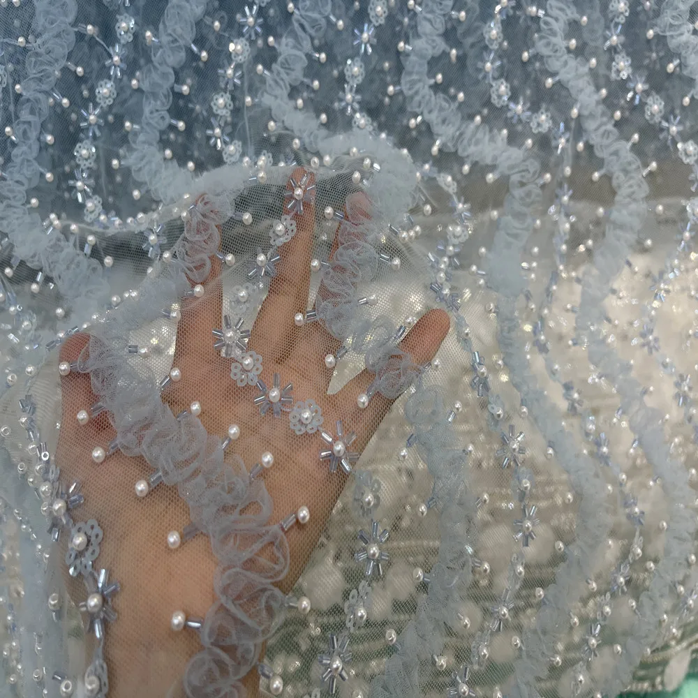 

Кружевная вышивка, пузырьковый цветок, жемчужные лепестки, блестки, шитье свадебного платья, вечернее платье, модное платье, сделай сам, ткань для тяжелой промышленности