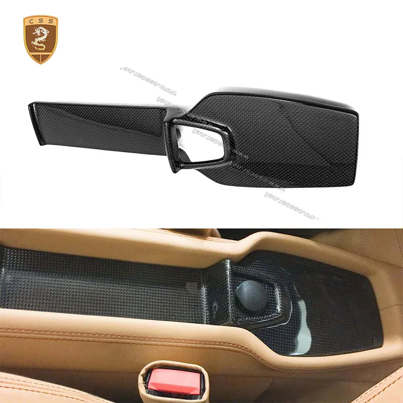 Car Central Control Storage Tray Panel For Ferrari 458 OEM Style Dry Carbon Fiber Replacement Cover Trim Sticker Accessory