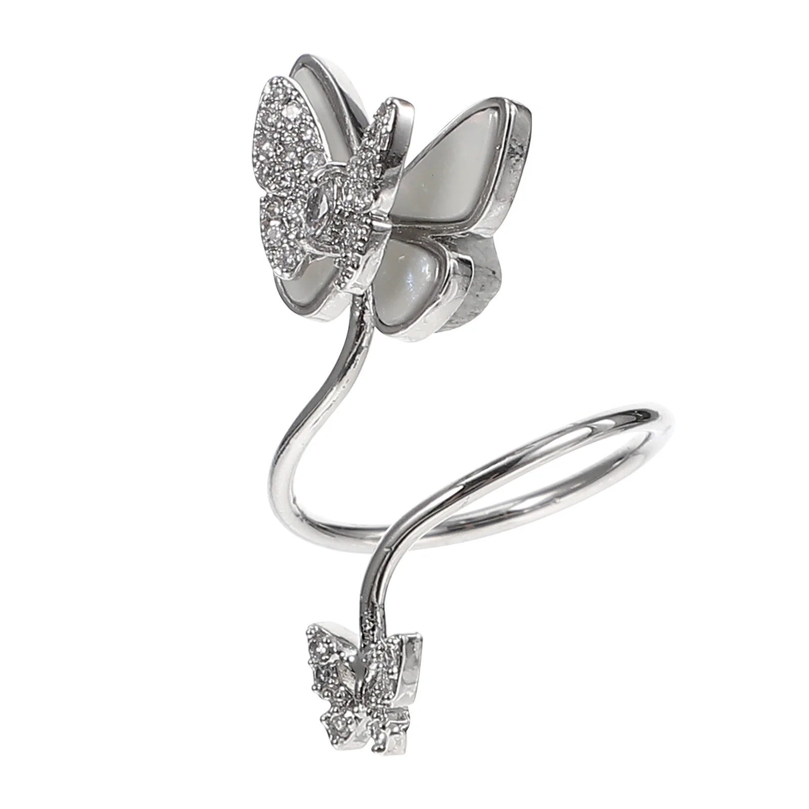 

Butterfly Ring Stylish Elegant Nail Art Decoration For Women Creative Finger Jewelry Accessories Crown Nail Ring