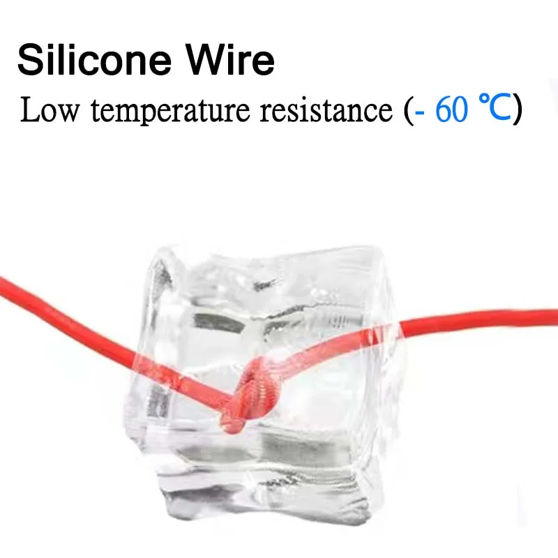 8 10 12 14 16 18 20 22 AWG สายซิลิโคนนิ่มพิเศษ5ม. 10ม. 20ม. 50ม. สายไฟฟ้าทนความร้อนสีแดงสีดำ