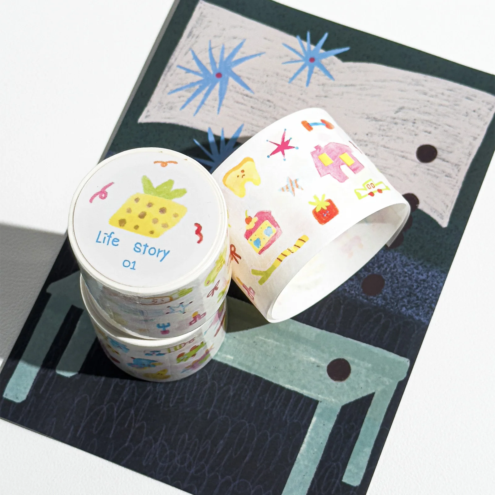 300cm/rolo bonito dos desenhos animados whimsy fazendo fita diário adesivo diy scrapbooking adesivos decoração planejador móvel papelaria coreano