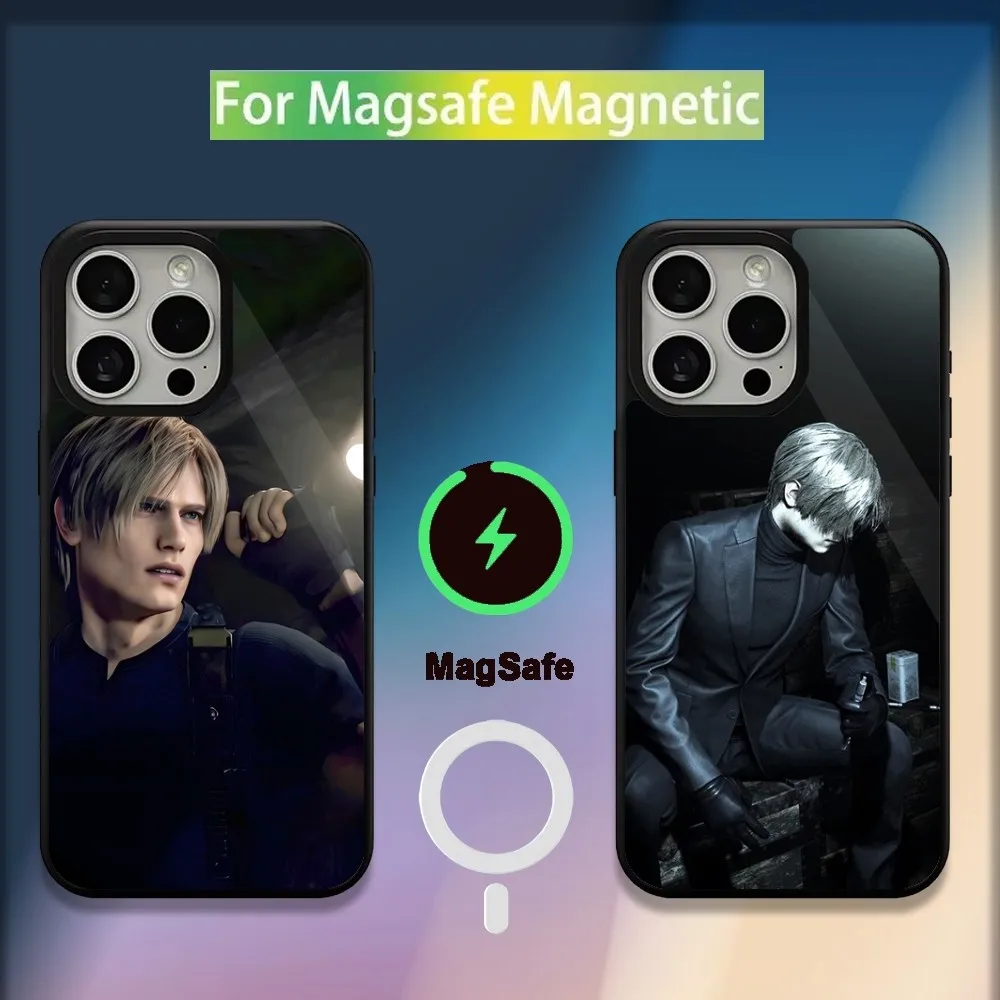 Leon Kennedy Resident Evil 4  Phone Case For iPhone 16,15,14,13,12,11,Plus,Pro,Max,Mini Magsafe Magnetic Wireless Charging