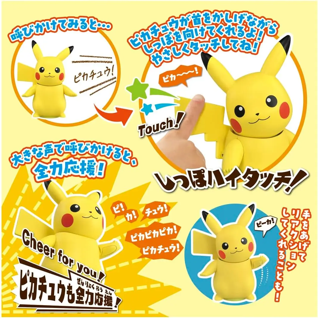 Original Takara Tomy Pokémon Hi Touch Pikachu Interactive Toys Electronic Pet Parade Pikachu Talking Toys Kids Birthday Gifts