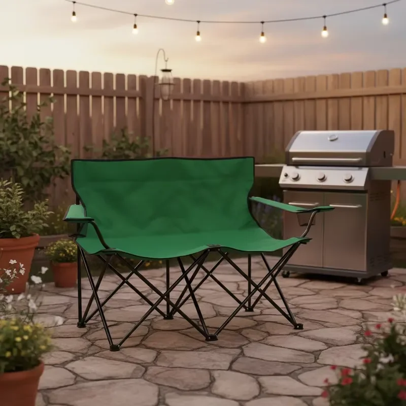 for Durable Comfortable Modern Custom Color Logo Outdoor Double Foldable Camping Chair Steel Tube