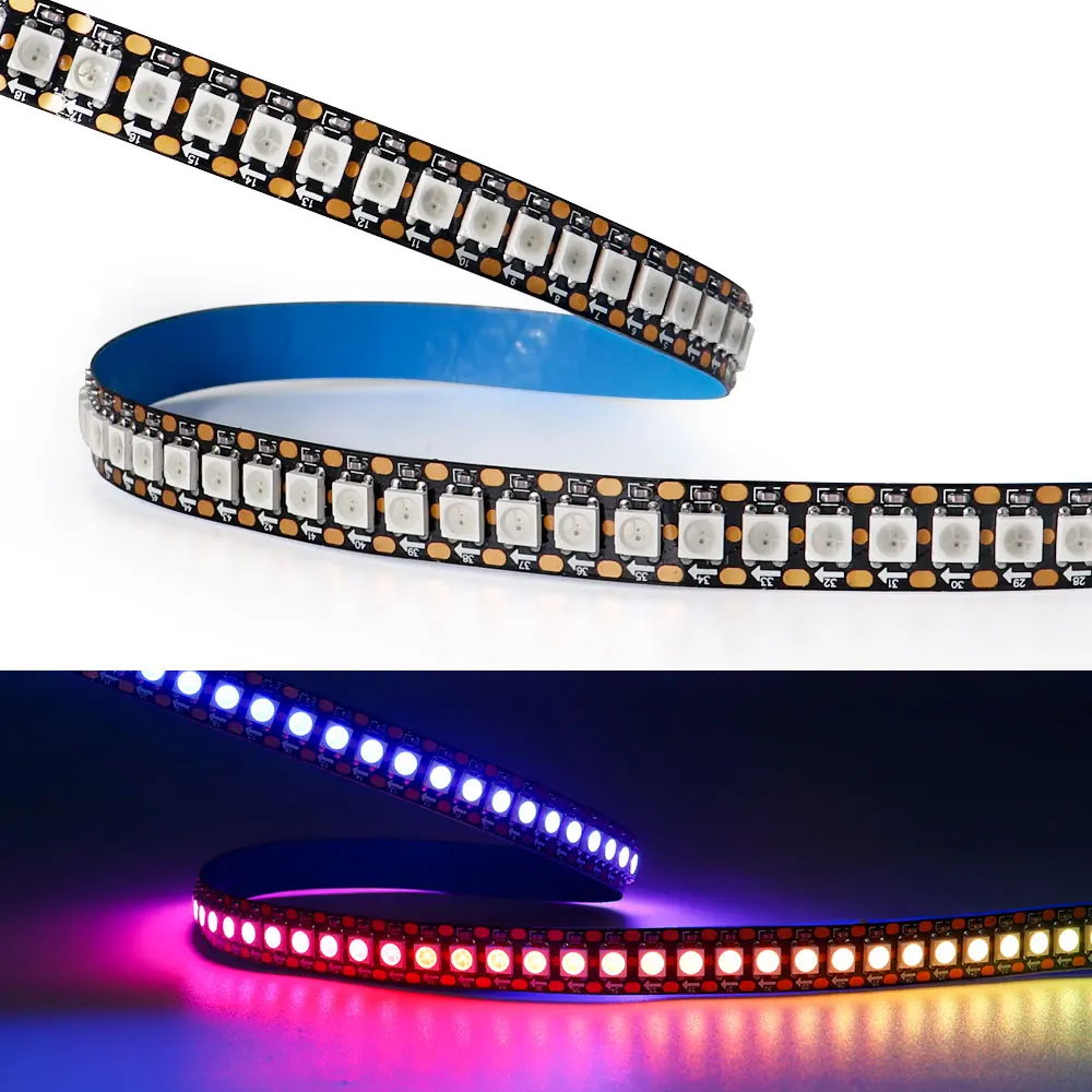 WS2812B WS2813 WS2815 5050 RGB Smart LED Strip WS2812 individual Addressable IC 144pixels/Leds/m Tape Light IP30/65/67 DC5/12V