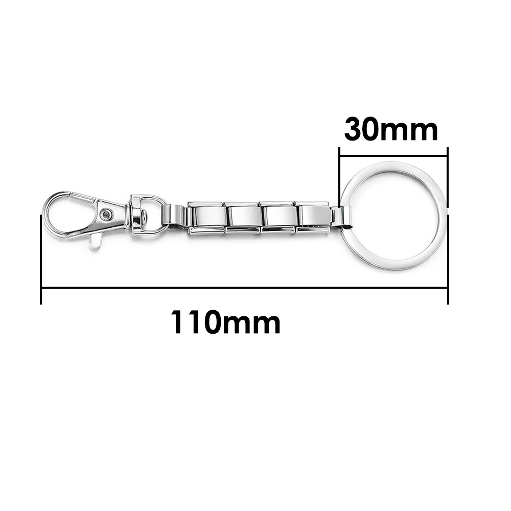 URING Fashion Removable Women Men Silver Color Key Chain Accessory Charms Italian Link DIY Making Simple Charm Gifts