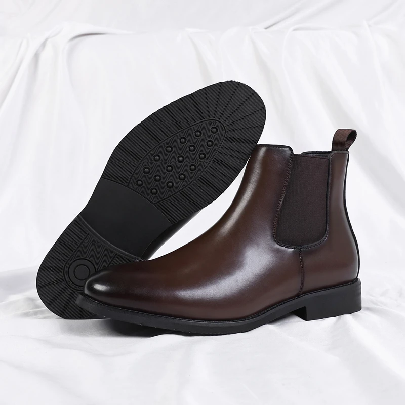

Men's casual boots Gentleman's high-quality business style Office suit Luxury adult high top leather shoes plus size 38-46