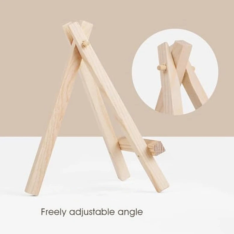 AU61-18Pcs Mini Wood Display Easel,Small Wooden Easel For Small Canvas Holder,Kids Crafts,Signs,Photos,Gift,DIY Crafts