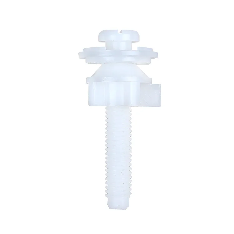 White Polyoxymethylene Plastic Toilet Seat Lock Bolt With 28mm 32mm Gasket For Lower Mount Lid Fixing Screw Replacement Parts