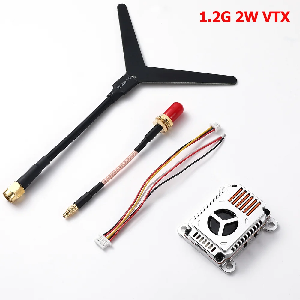 VTX 전환 가능 비디오 송신기 모듈, 안테나 포함 비디오 리시버, FPV 드론용, 1.2G, 1.2GHz, 1W, 1.6W, 2W, 1.2G, 9CH, VRX, 1200mhz