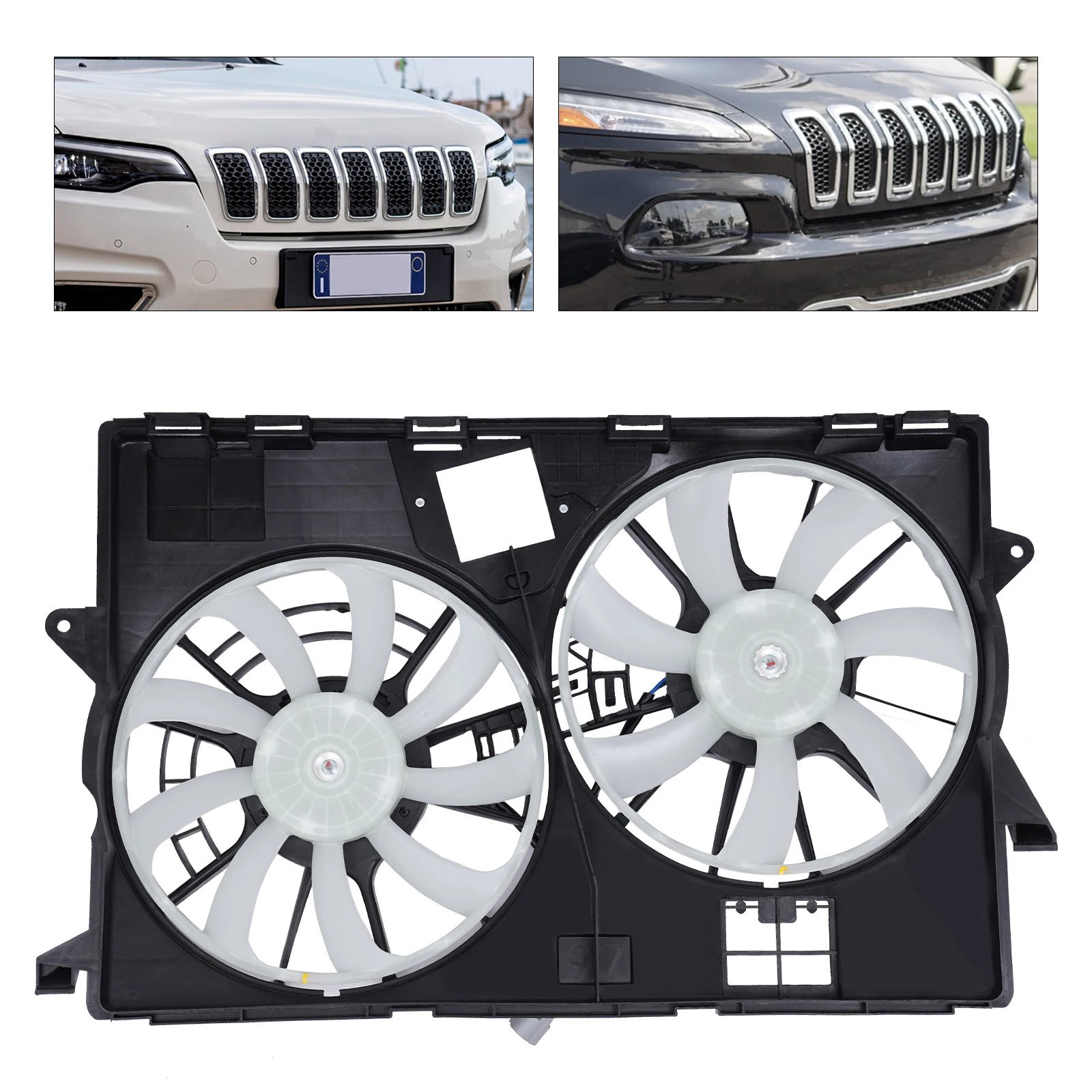 

Radiator Cooling Fan Assembly For Jeep Cherokee 2014 - 2022 Dual Fan Cooling Fan