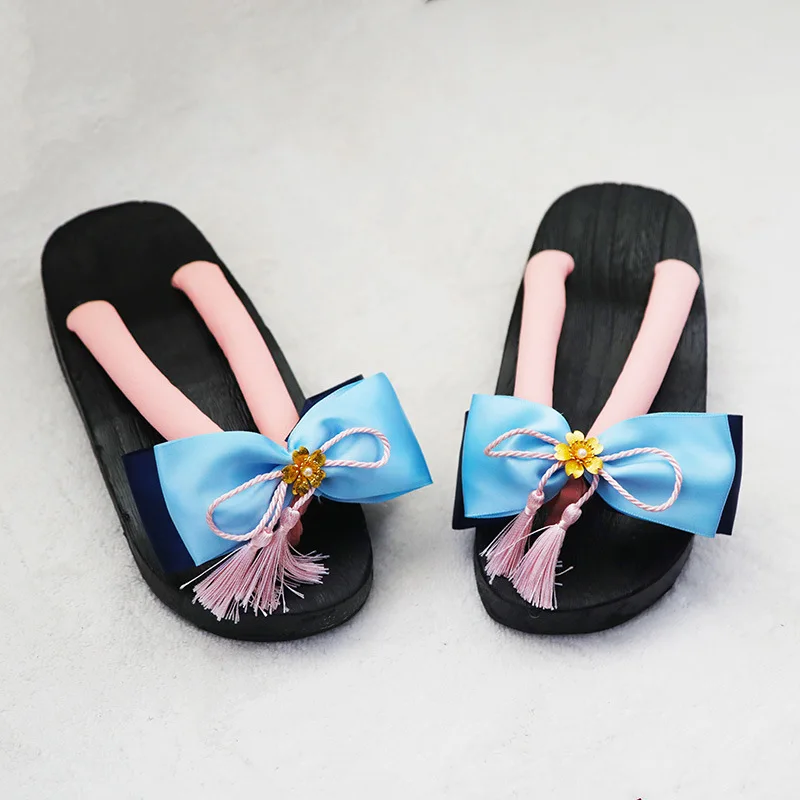 Kamisato Ayaka cos Shoes Genshin Impact cosplay Game Characters Clogs Accessories Slippers Halloween Summer Daily