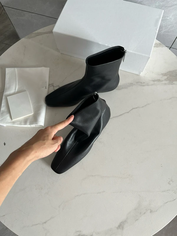 Withered 2024 jesienne minimalistyczne botki w stylu retro damskie kwadratowe Toe Chelsea Boots modne damskie eleganckie prawdziwej skóry