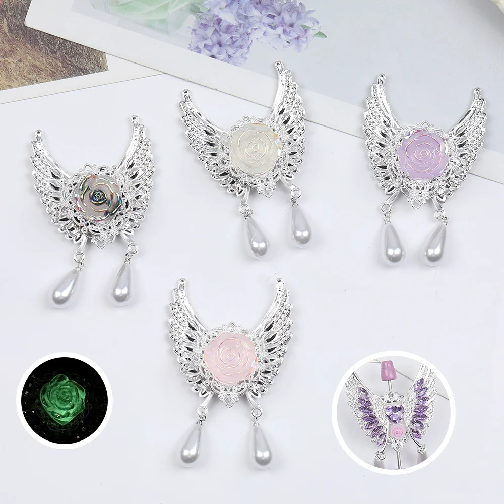 Cordial Design 10Pcs 49*78MM DIY Beads/Hand Made/Wings Shape/Luminous Effect/Acrylic Bead/Jewelry Findings & Components #17657