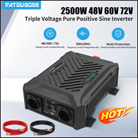 DATOUBOSS 2500W Variable Voltage Inverter 48V60V72V Manual Variable Voltage Frequency 50Hz/60Hz Portable 3 Voltage Car Inverter