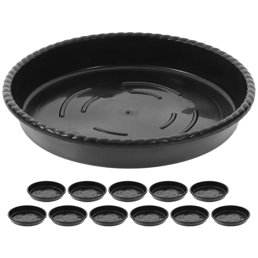 Bandeja para maceta de flores, platillos de plástico redondos duraderos, colección de agua para exteriores, macetas resistentes a la intemperie de gran tamaño, 12 Uds.