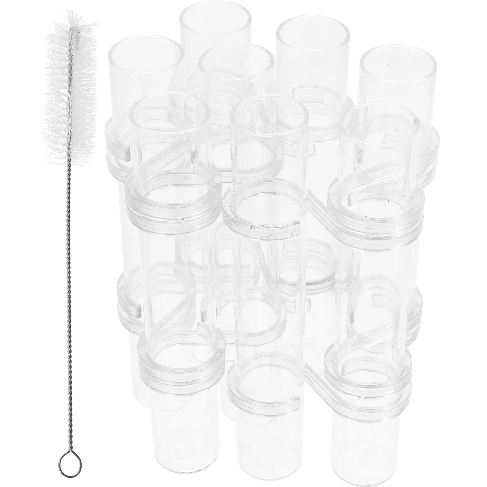 

1Set Glass Hydroponic Flower Vase Set High Borosilicate Transparent Tube Vases 14 S Hooks 8 Tubes 1 Brush Home Garden Decor