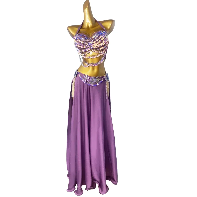 فستان أداء الرقص الشرقي للنساء 2025 فستان جديد لمرحلة الرقص الشرقي الراقية باللون الأرجواني للمرأة #6