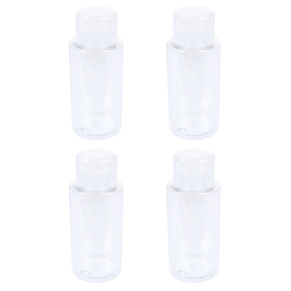 

4 pcs Makeup Remover Bottles Lightweight Plastic Empty Pump Storage Containers Travel Skincare Durabled