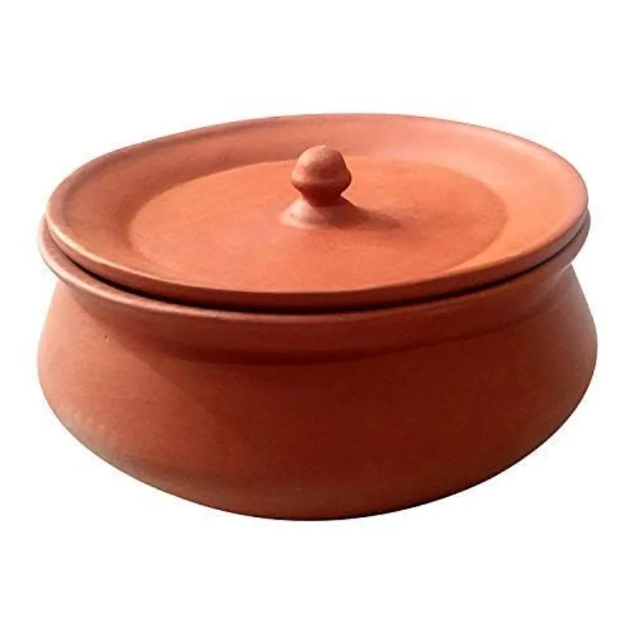 

Handi Dahi Clay Curd Pot Handi Serving Bowl Mitti Handi with Lid Earthen Handi Small Handi for Kitchen with Lid 2000 ml (Colour