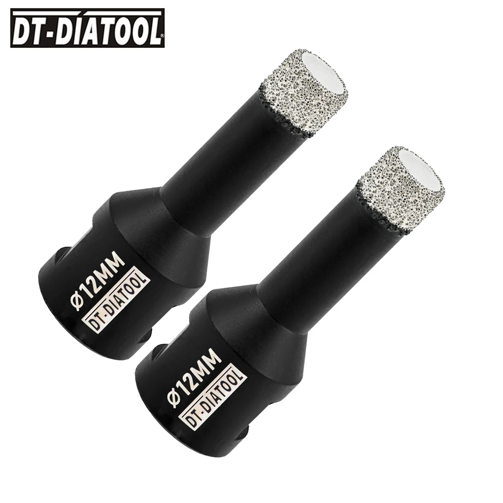 Imagem -06 - Dt-diatool-dry Diamond Core Drill Bits Telha Cerâmica Hole Saw Bits de Perfuração Granito Mármore Pedra M14 mm mm 10 mm 12 mm Peças 2