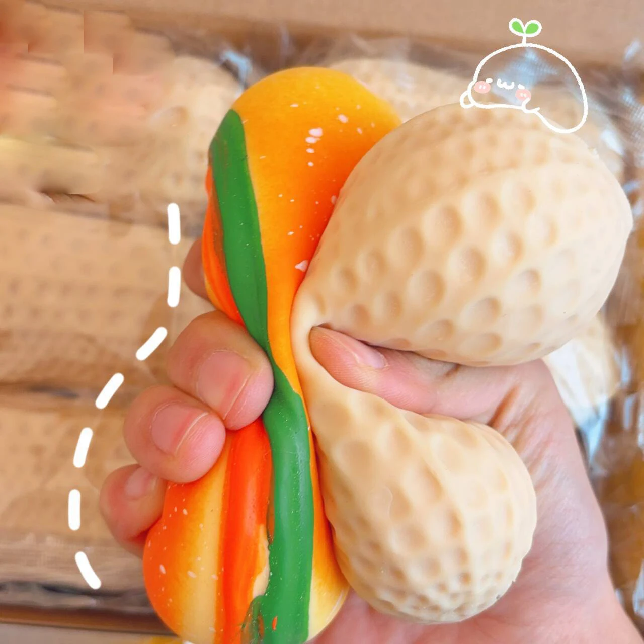 Hot Peanut Ultra Soft Stress Ball Squishy Fidget Toy Silky-Soft Feel ASMR Sensory Anti-Stress Anxiety Relief Toy Squeeze Present